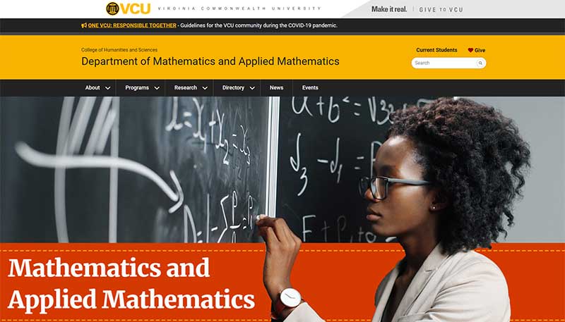 home page of the v.c.u. department of mathematics and applied mathematics